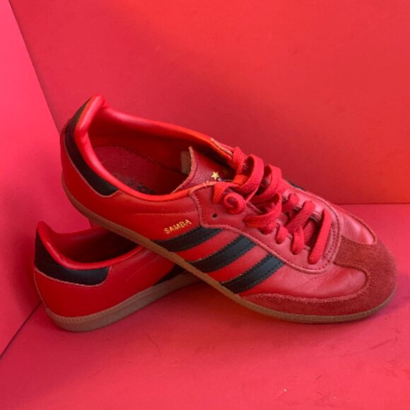 NEW Sz 6m Adidas Originals Samba Team Bayern Munich Red Sneakers main image 4